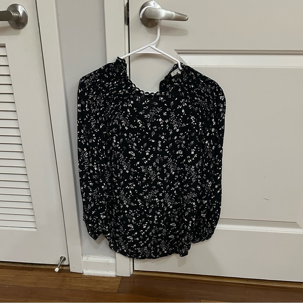 Joie Monochrome Floral Blouse